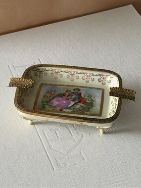 Antique Porcelain Fragonard Design Ashtray marked “Japan”